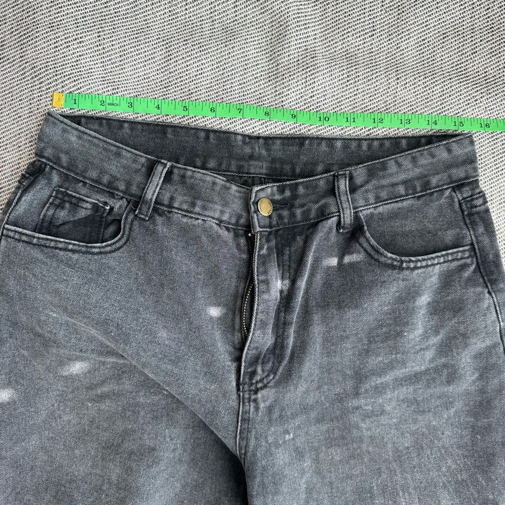 Distressed Black Denim Painters Jeans - Picture 12 of 14